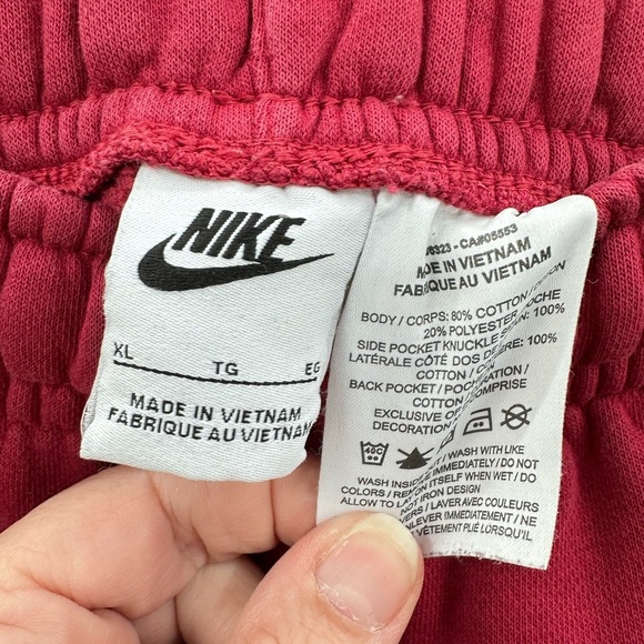 NIKE Men Swoosh red activewear casual comfort midi length jogger short XL - Picture 6 of 11